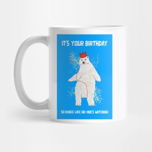 Dancing Polar Bear Birthday Greeting Mug